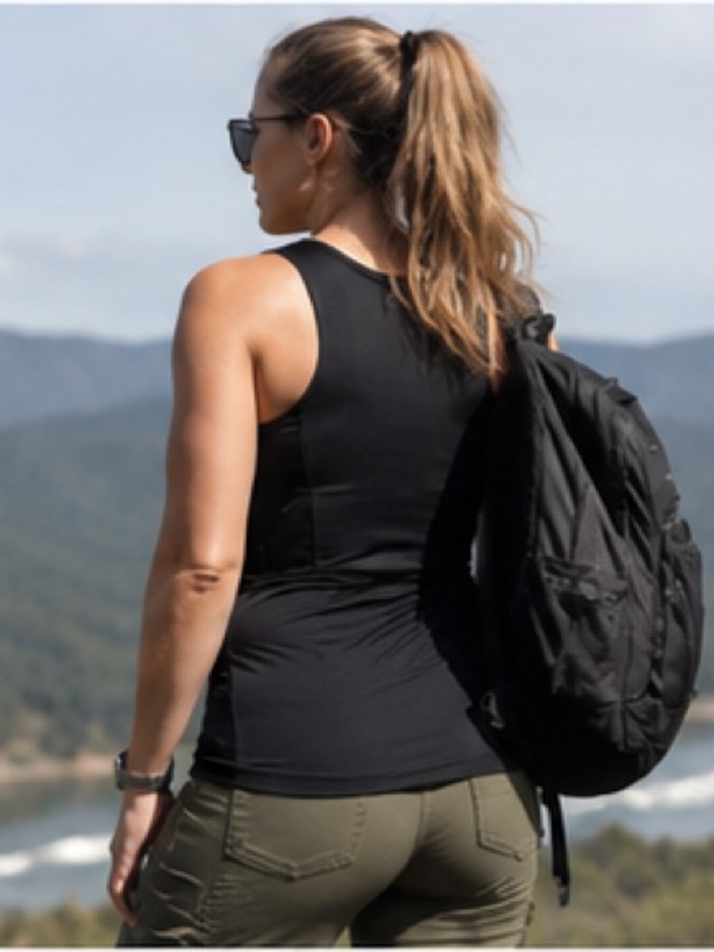 GrayStone Concealment Black CCW Compression Holster Tank Top Women’s XL - Picture 7 of 12